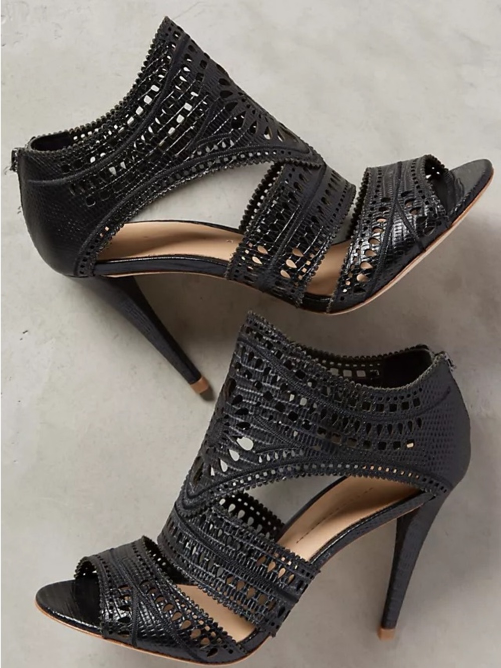 Aerin Lia Laser-Cut Open-Toe High Heels
